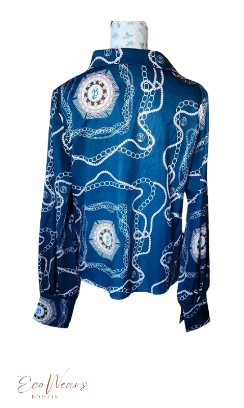 Blouse satinée col drapé