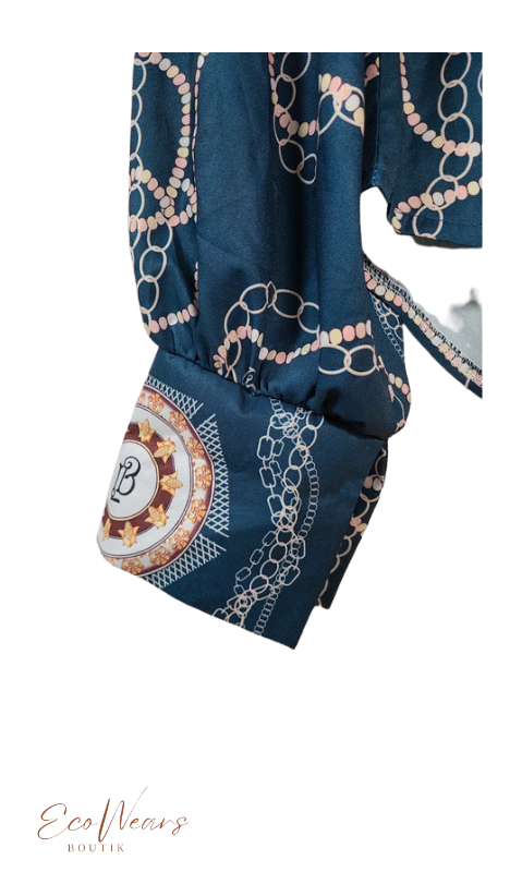 Blouse satinée col drapé