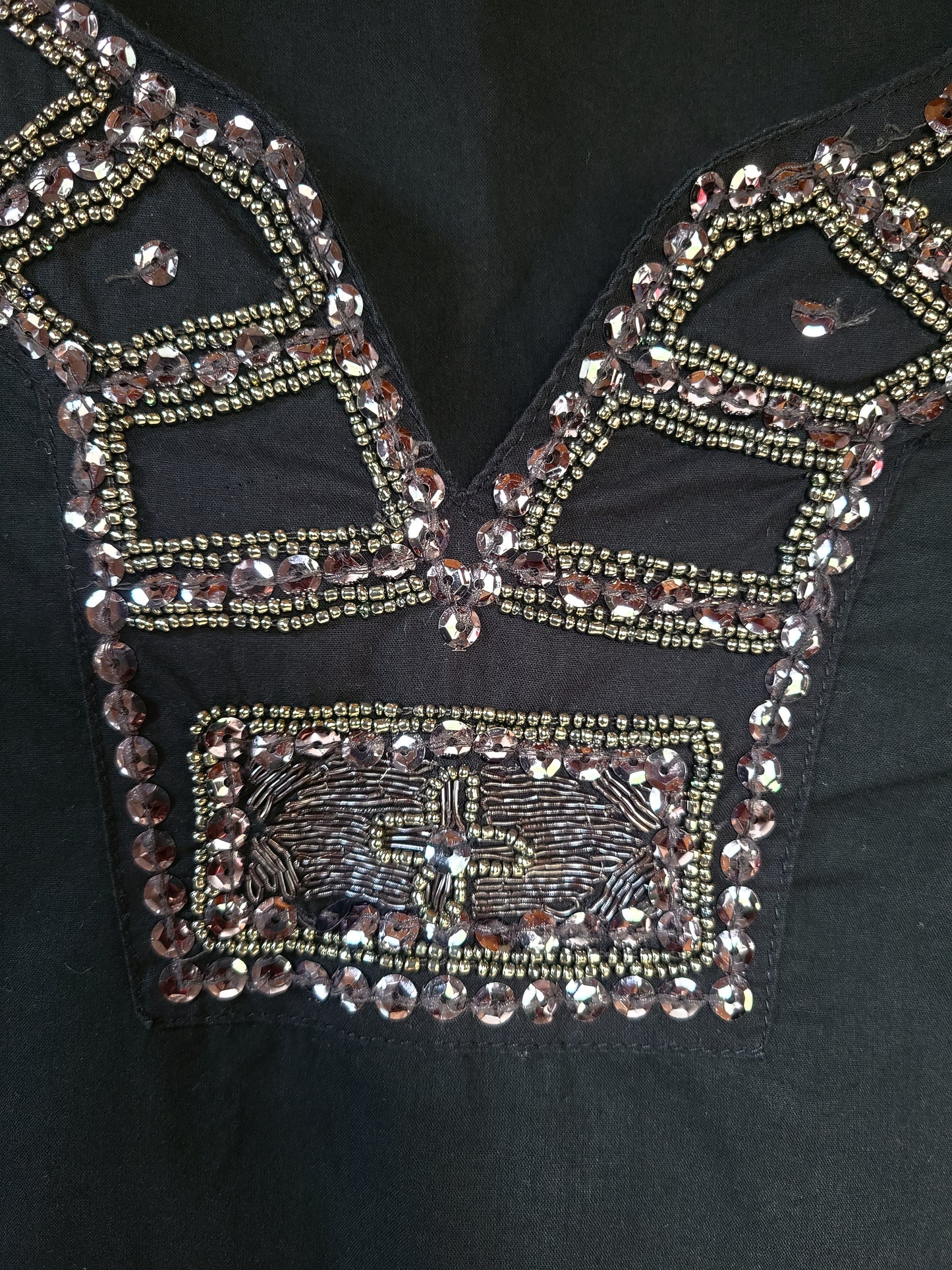 Blouse légère avec sequins et perles Made in Italy