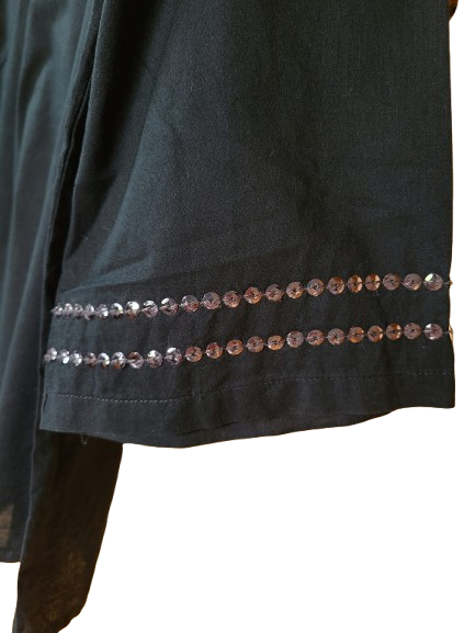 Blouse légère avec sequins et perles Made in Italy