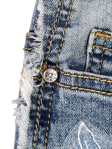 Jean avec strass et broderies Punt Roma