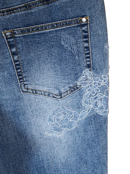 Jean avec strass et broderies Punt Roma
