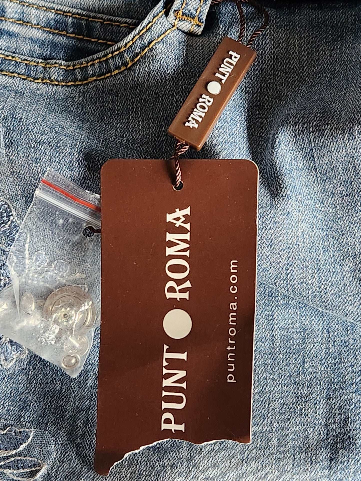 Jean avec strass et broderies Punt Roma