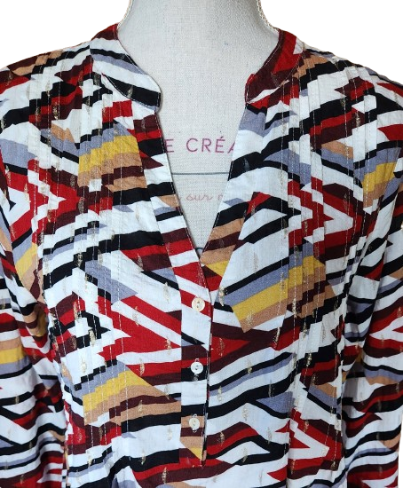 Blouse colorée avec touche de doré Season