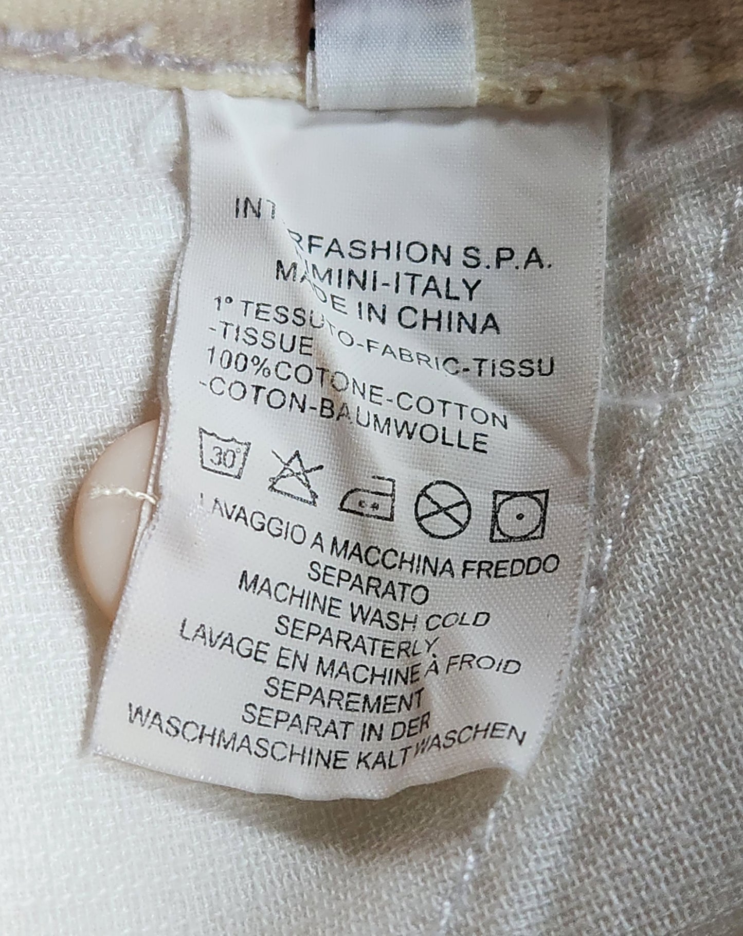 Pantacourt/bermuda blanc Made In Italy