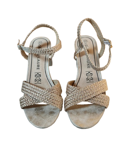 Sandales tressées beige/doré Christine Laure