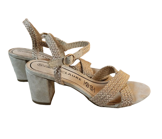 Sandales tressées beige/doré Christine Laure