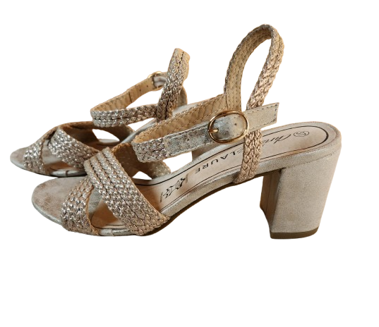 Sandales tressées beige/doré Christine Laure