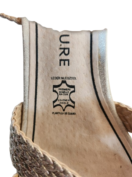 Sandales tressées beige/doré Christine Laure