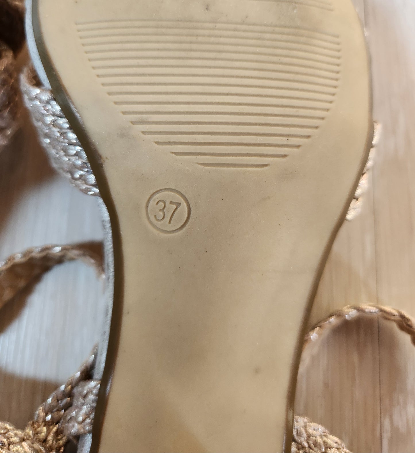 Sandales tressées beige/doré Christine Laure