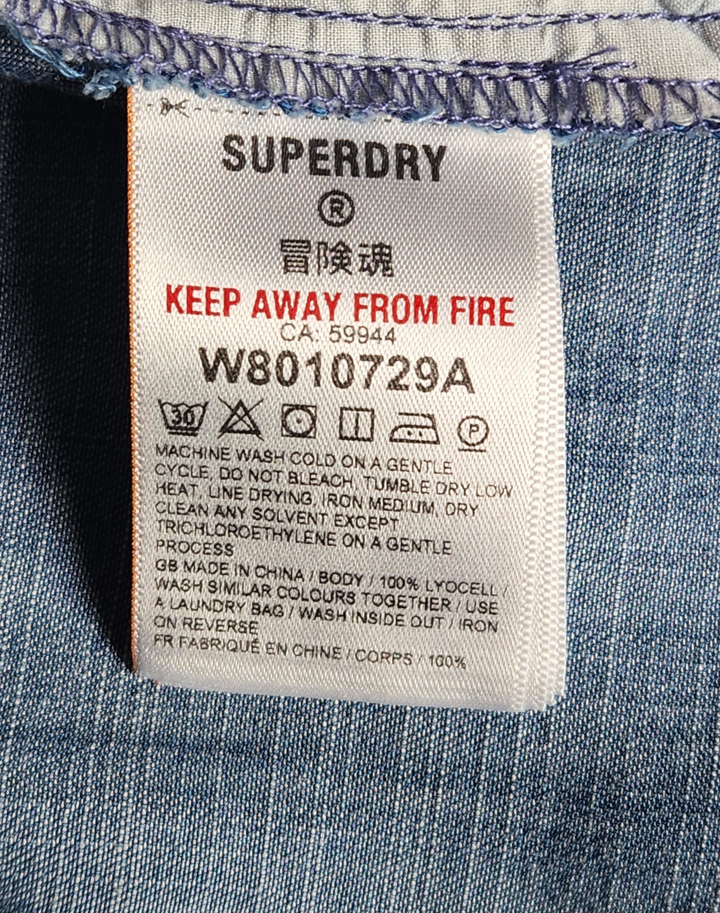 Combi-short effet jean en lyocell Superdry