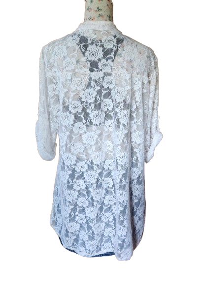 Robe de plage neuve en dentelle avec sequins Made in Italy