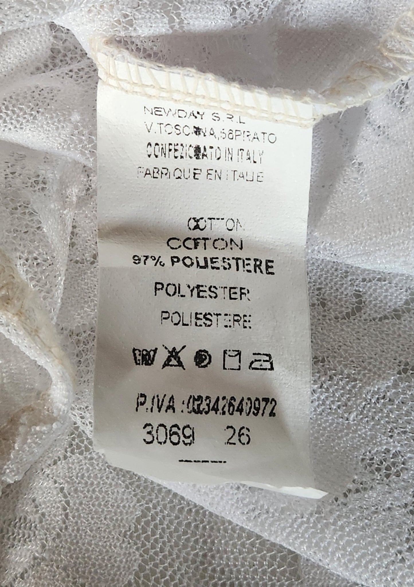 Robe de plage neuve en dentelle avec sequins Made in Italy