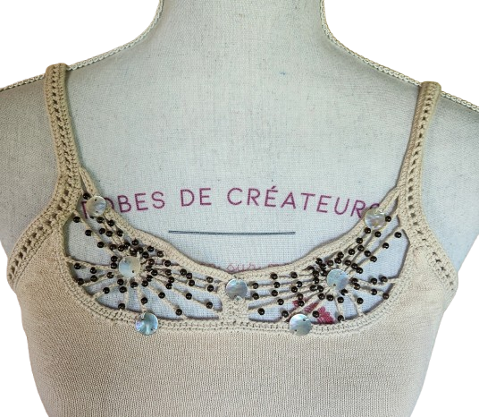 Débardeur avec perles Camaïeu
