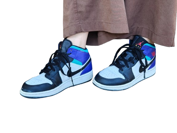Baskets Air Jordan 1 Mid Bright Concord GS