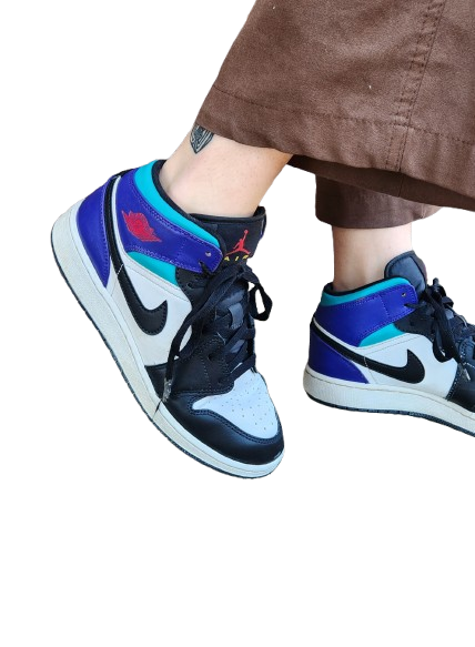 Baskets Air Jordan 1 Mid Bright Concord GS