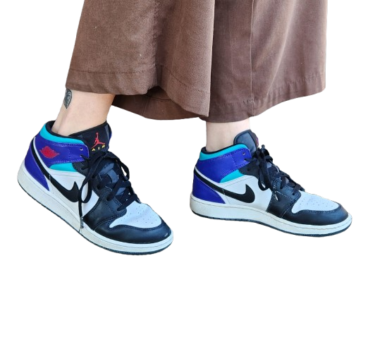 Baskets Air Jordan 1 Mid Bright Concord GS