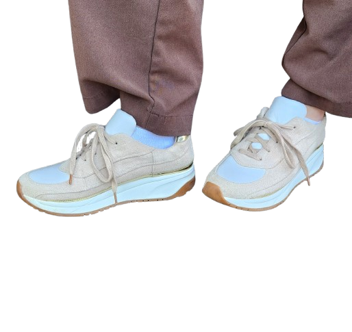 Baskets/sneakers beige/doré What For