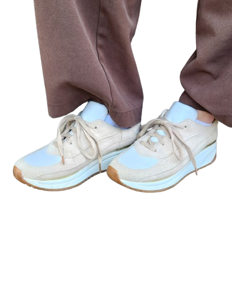Baskets/sneakers beige/doré What For