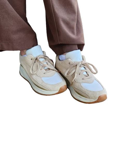 Baskets/sneakers beige/doré What For