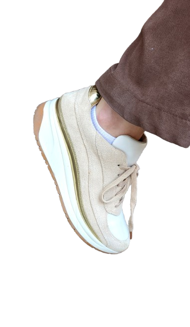 Baskets/sneakers beige/doré What For