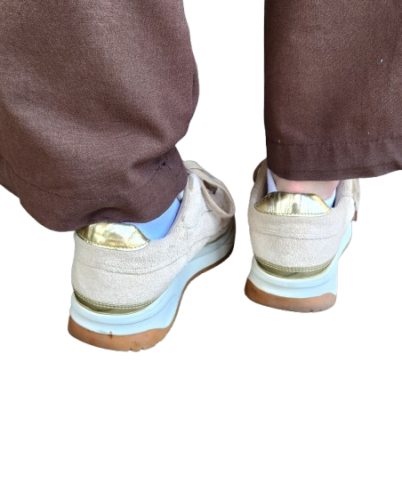 Baskets/sneakers beige/doré What For