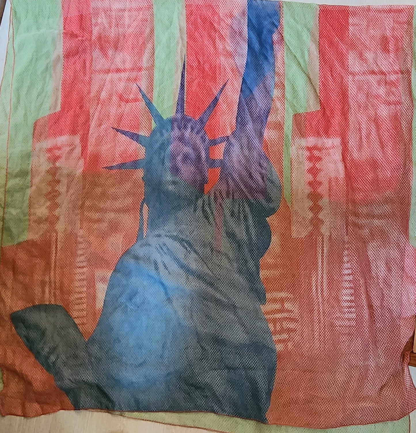 Grand foulard imprimé Statut de la Liberté USA
