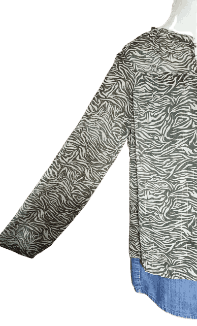 Blouse en voile imprimé avec fils argentés Grain de Malice