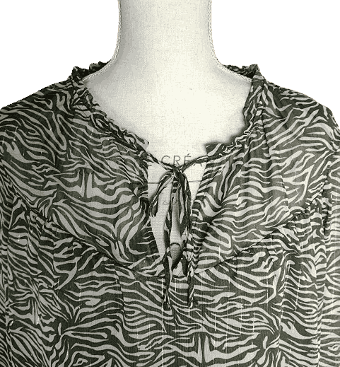 Blouse en voile imprimé avec fils argentés Grain de Malice
