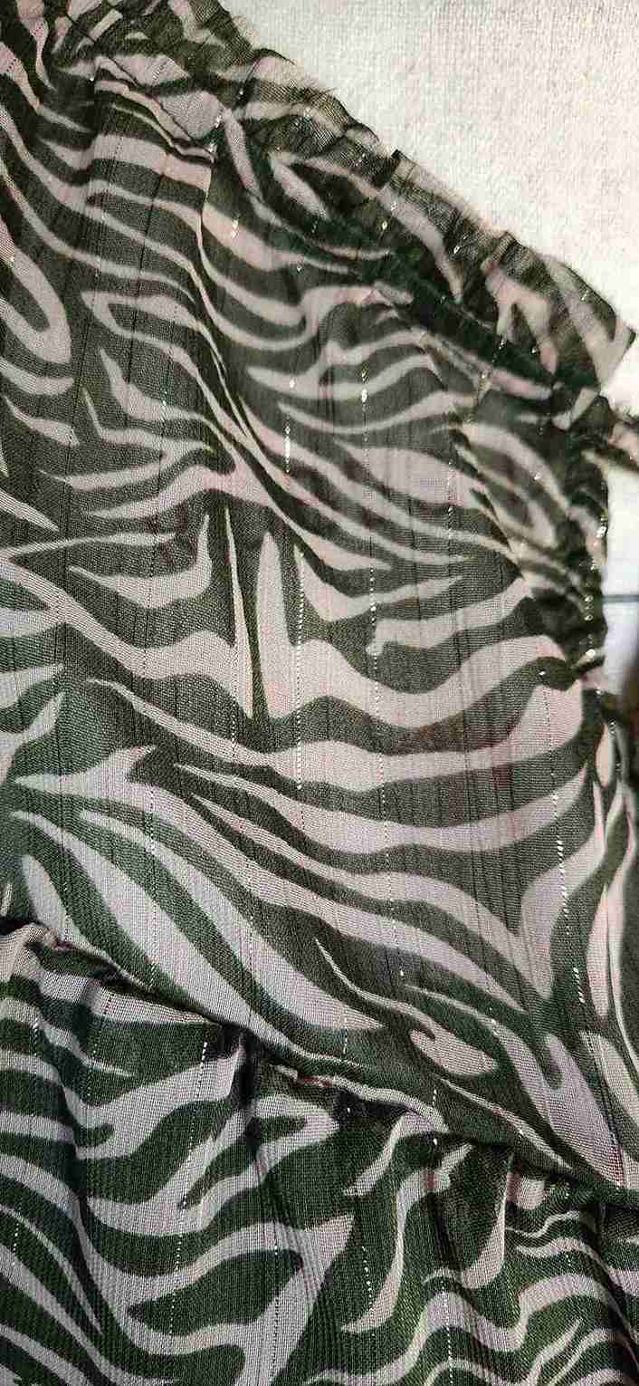 Blouse en voile imprimé avec fils argentés Grain de Malice