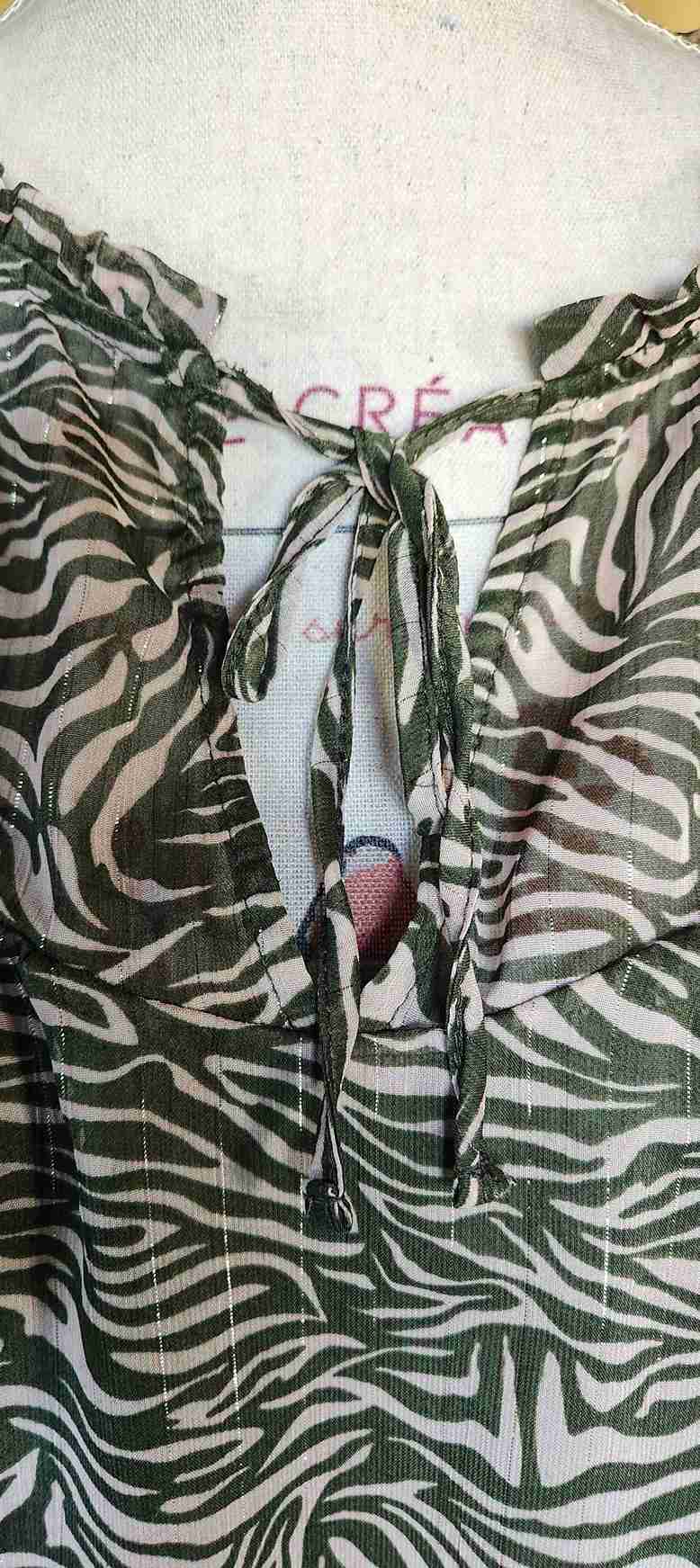 Blouse en voile imprimé avec fils argentés Grain de Malice