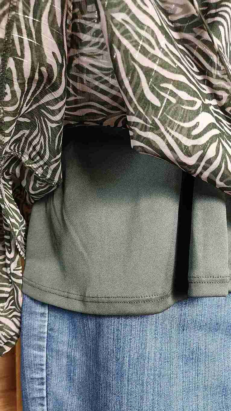 Blouse en voile imprimé avec fils argentés Grain de Malice