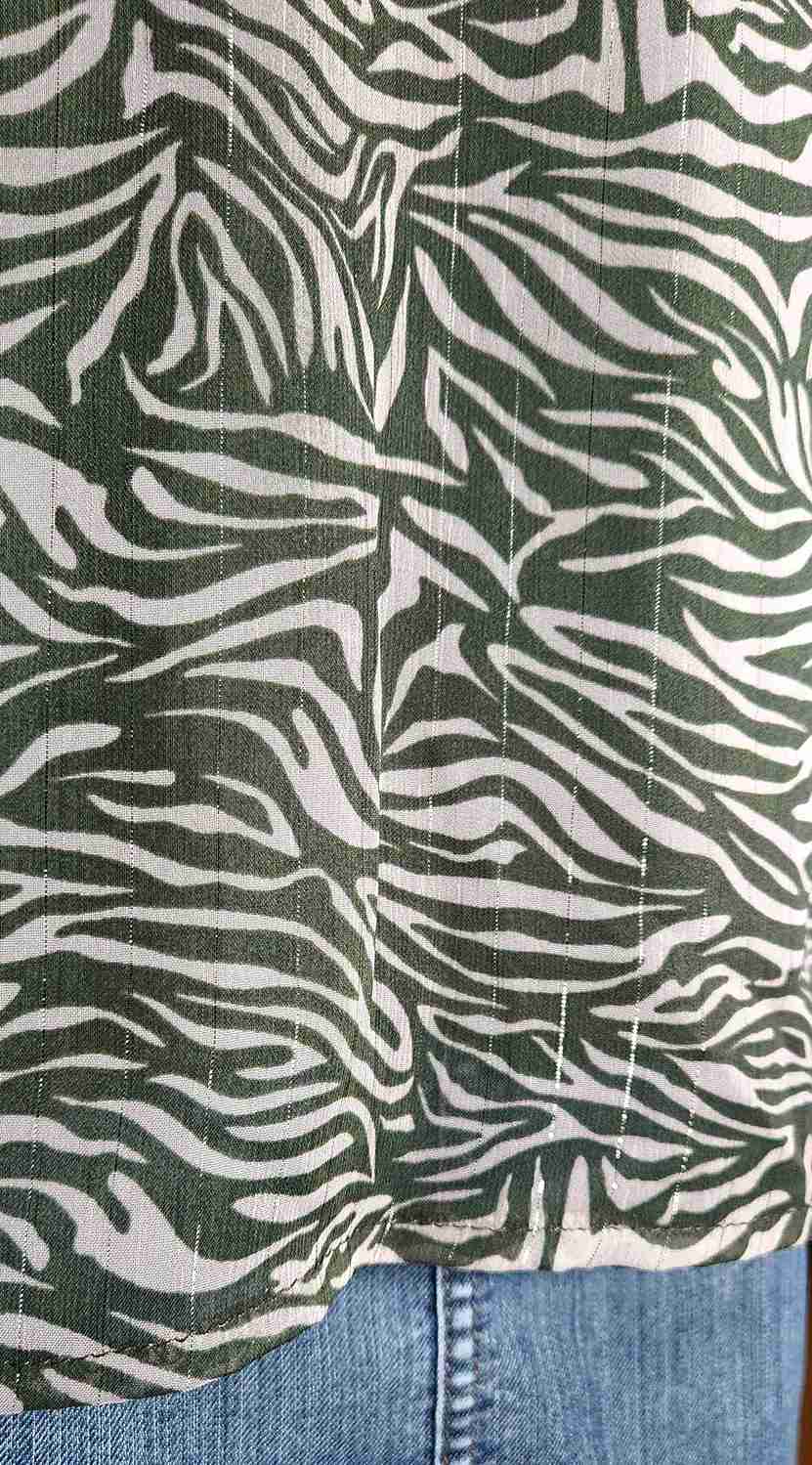 Blouse en voile imprimé avec fils argentés Grain de Malice
