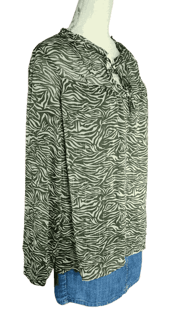 Blouse en voile imprimé avec fils argentés Grain de Malice