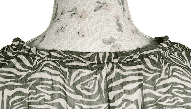 Blouse en voile imprimé avec fils argentés Grain de Malice