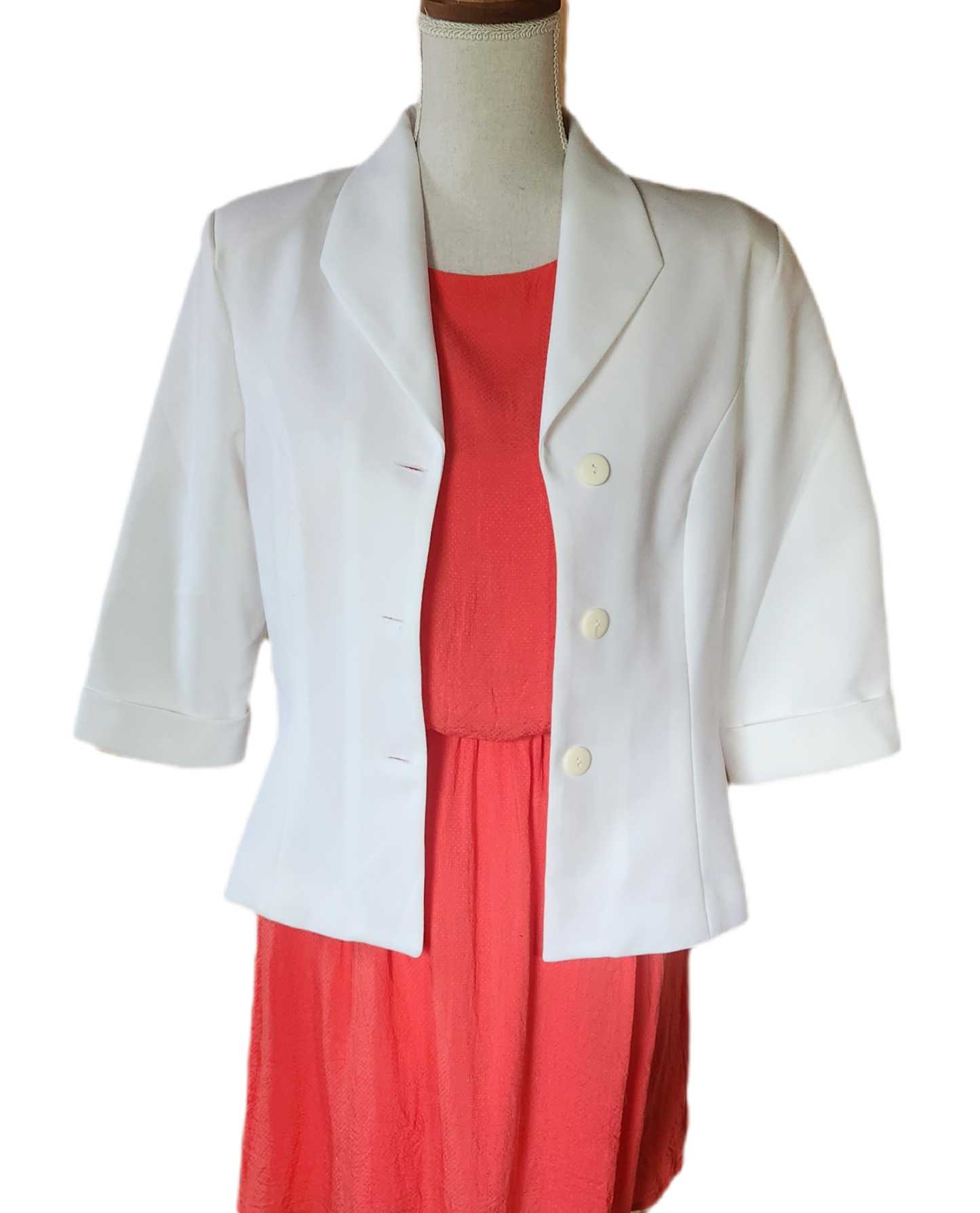 Veste blazer blanche manches 3/4