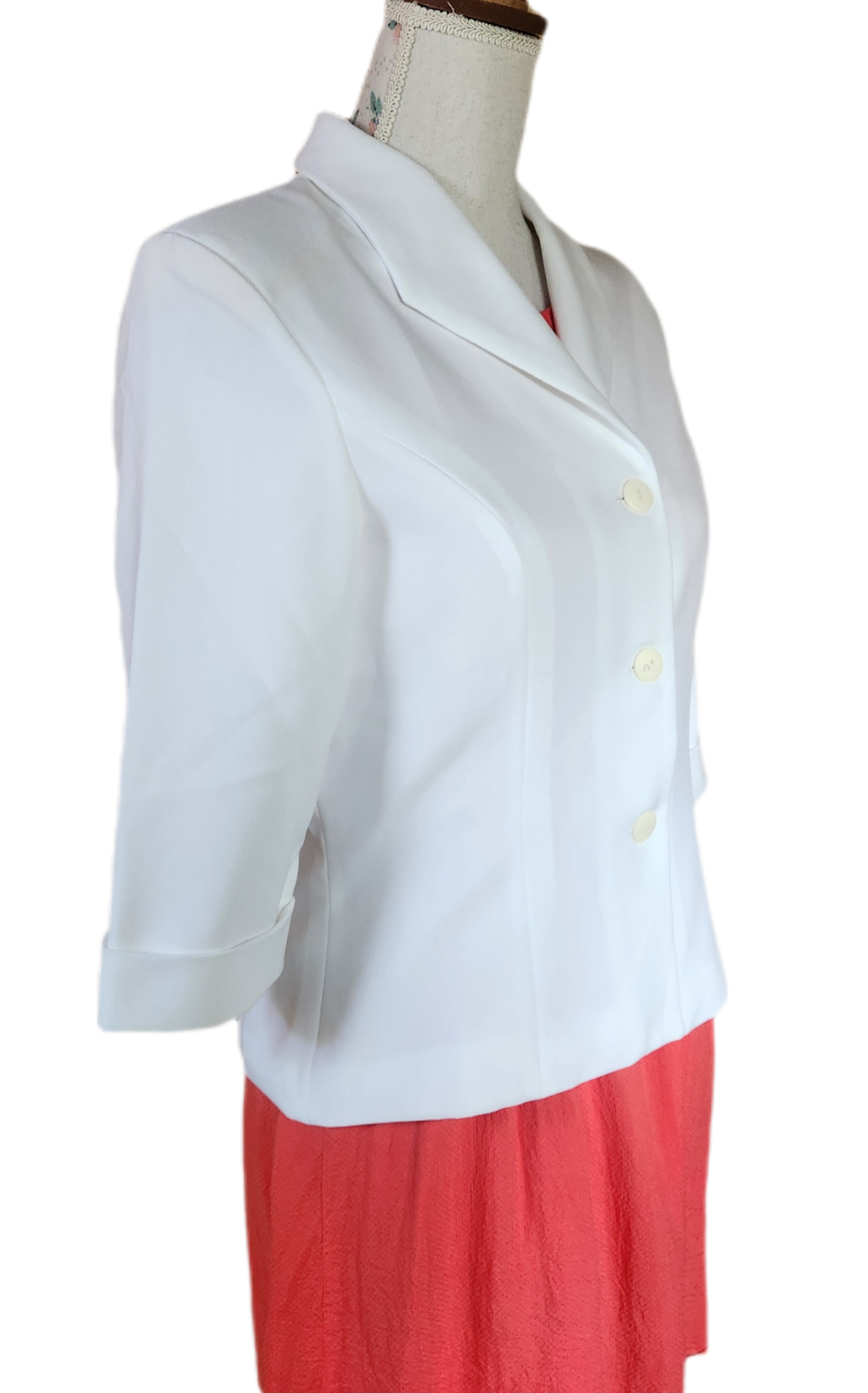 Veste blazer blanche manches 3/4