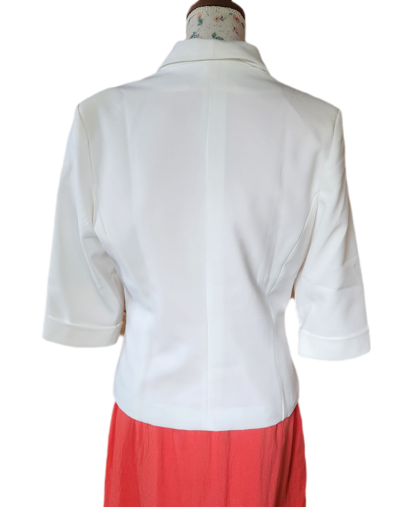 Veste blazer blanche manches 3/4