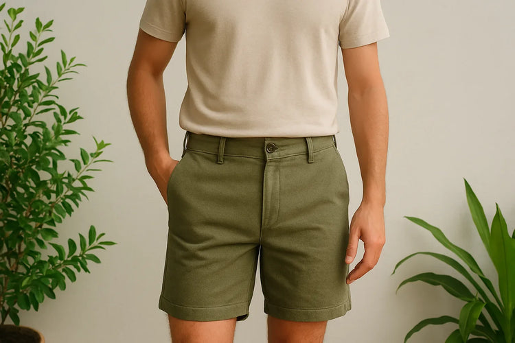 homme avec un short et un tee shirt vintage