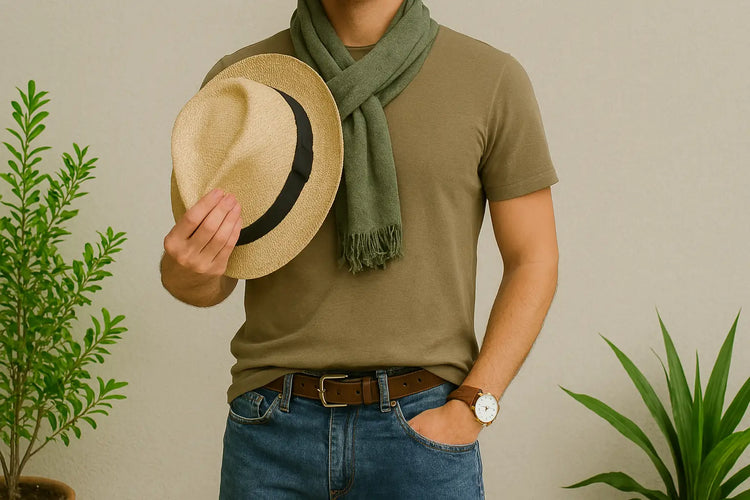 un homme avec des accessoires vintage