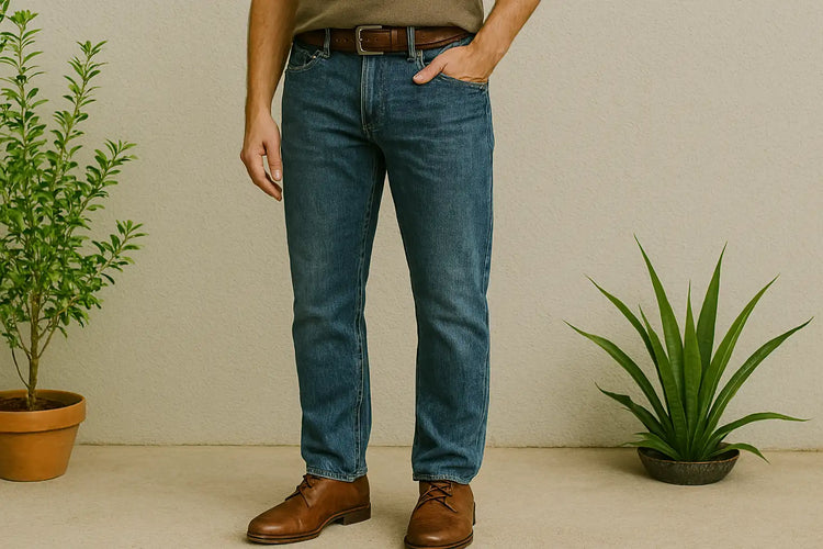 un homme en jeans vintage