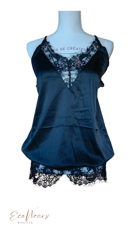 Nuisette body satinée avec dentelle