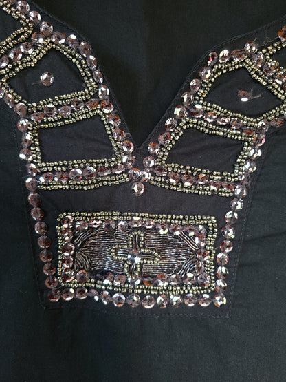 Blouse légère avec sequins et perles Made in Italy