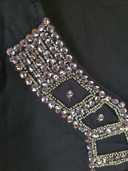 Blouse légère avec sequins et perles Made in Italy