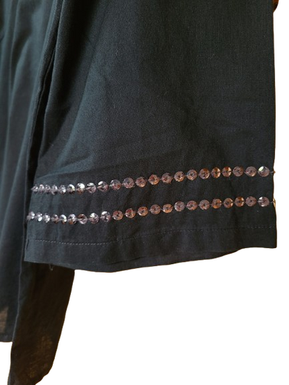 Blouse légère avec sequins et perles Made in Italy