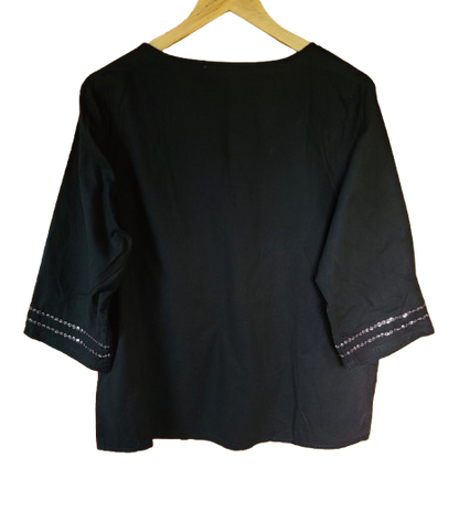 Blouse légère avec sequins et perles Made in Italy