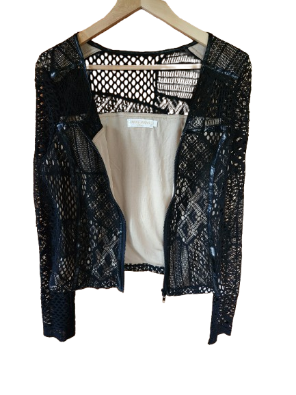 Cardigan/veste en dentelle noire Jaune Rouge Paris
