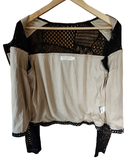 Cardigan/veste en dentelle noire Jaune Rouge Paris
