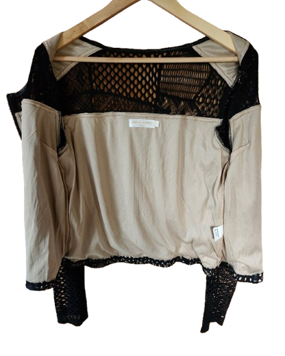 Cardigan/veste en dentelle noire Jaune Rouge Paris