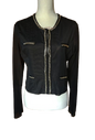 Cardigan/veste en voile semi-transparent avec chaîne dorée